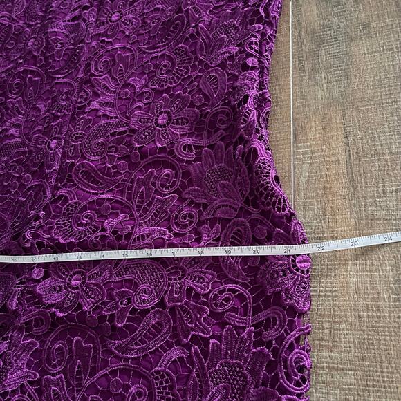 NWT Lauren Ralph Lauren Formal Sheath Lace Scalloped Hem Women's Dress Size 14 - Picture 11 of 12